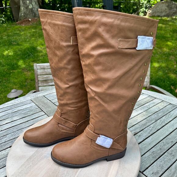 Journee Collection Shoes - Journee Collection Spokane Womens 9.5 Wide Calf Riding Boot Brown Knee High New